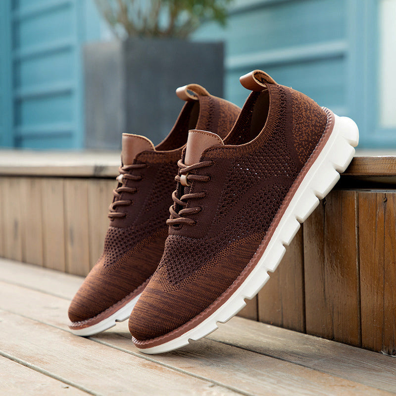Edward Stone Knit Lace-Up Casual Sneakers
