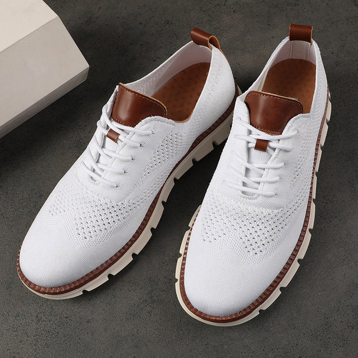 Edward Stone Knit Lace-Up Casual Sneakers