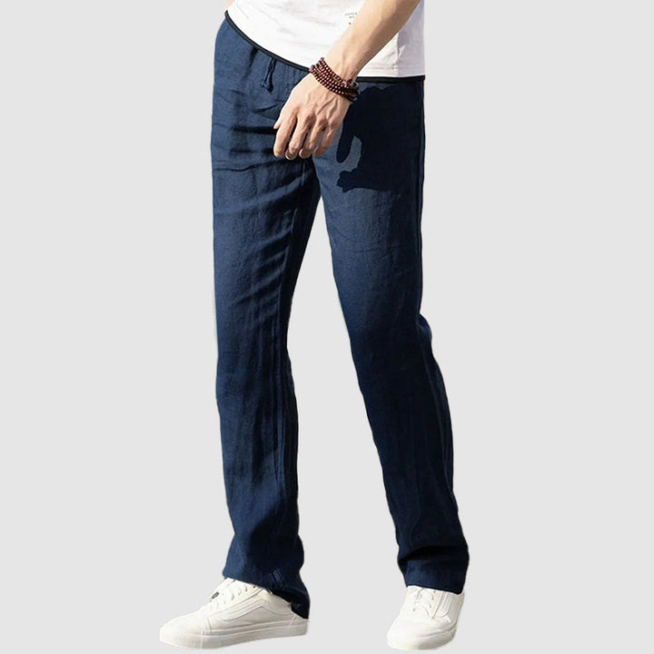 Edward Stone Linen Straight-Leg Pants
