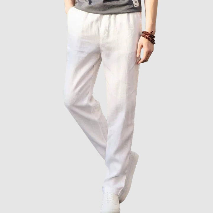Edward Stone Linen Straight-Leg Pants