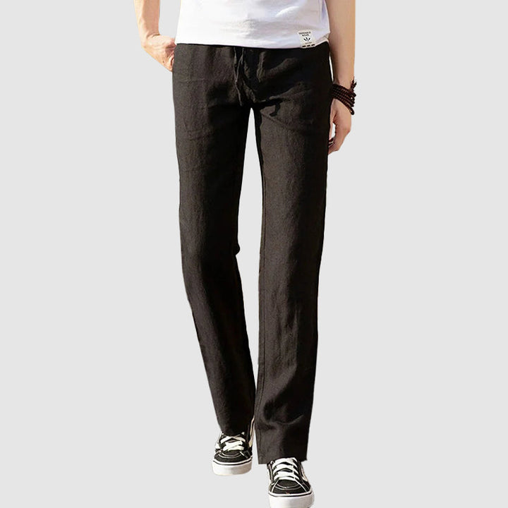 Edward Stone Linen Straight-Leg Pants