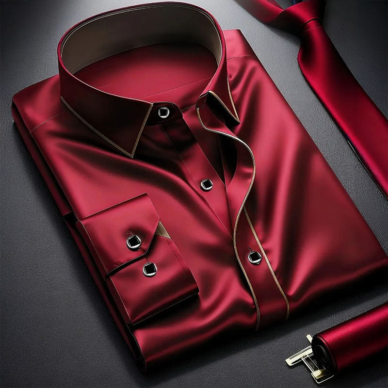 Edward Stone Long Sleeve Shirt with Contrast Trim