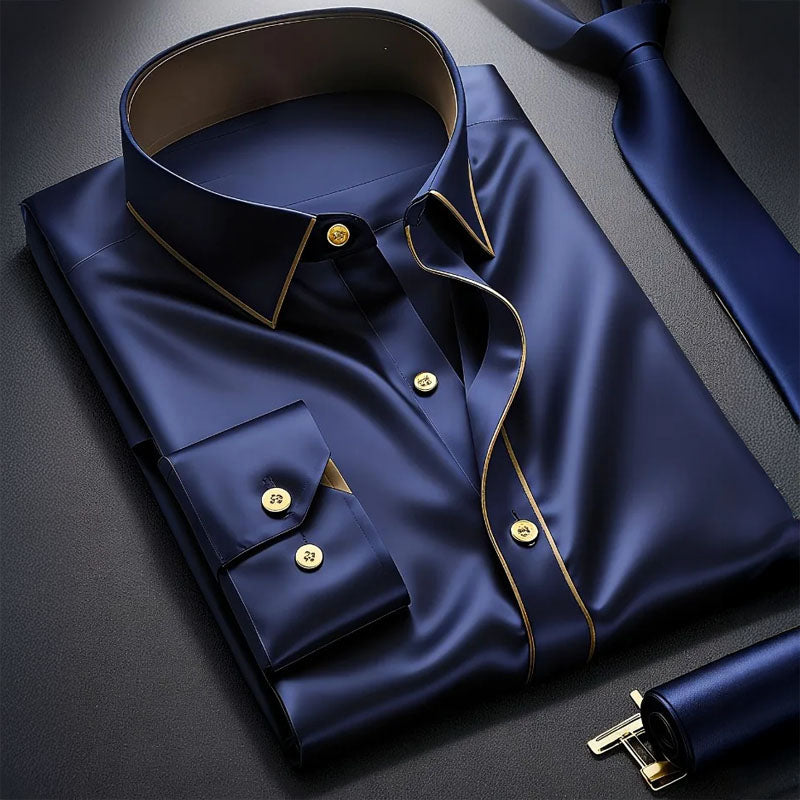 Edward Stone Long Sleeve Shirt with Contrast Trim