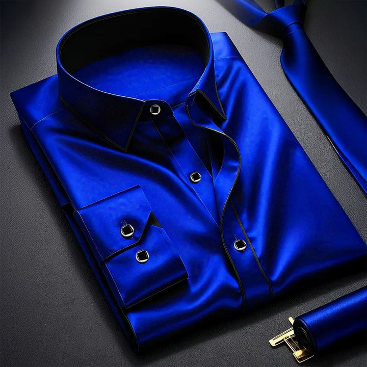 Edward Stone Long Sleeve Shirt with Contrast Trim