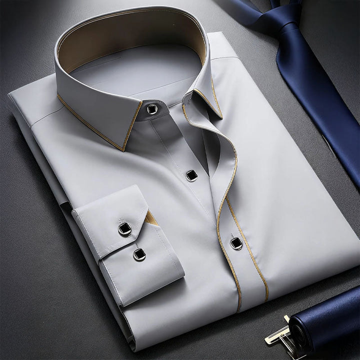 Edward Stone Long Sleeve Shirt with Contrast Trim