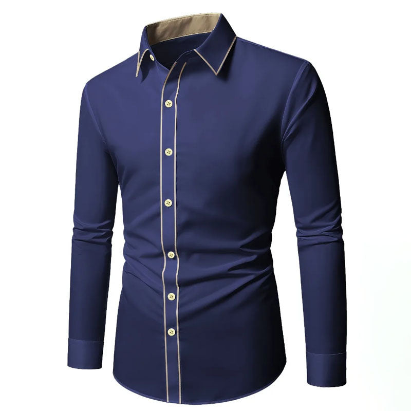 Edward Stone Long Sleeve Shirt with Contrast Trim