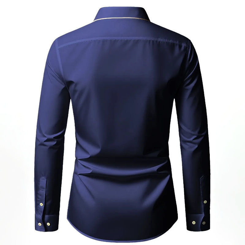 Edward Stone Long Sleeve Shirt with Contrast Trim