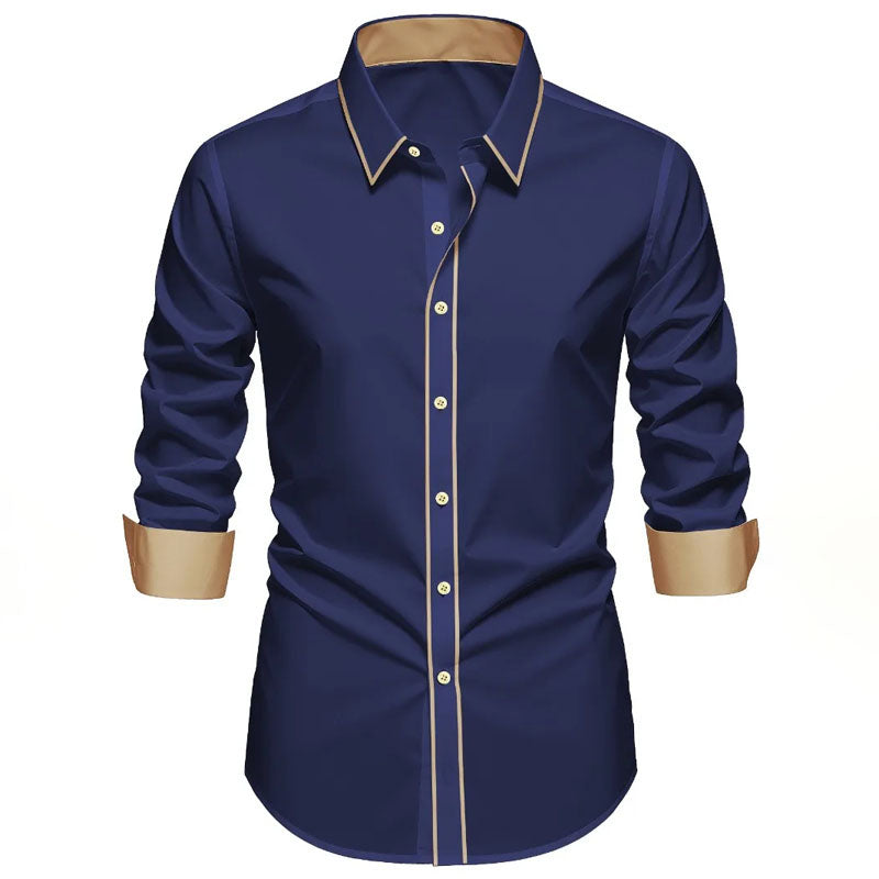 Edward Stone Long Sleeve Shirt with Contrast Trim