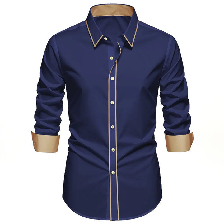 Edward Stone Long Sleeve Shirt with Contrast Trim