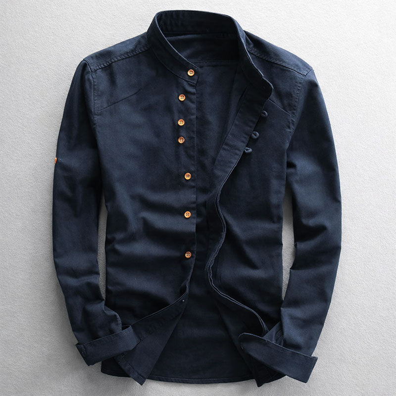 Edward Stone Long Sleeve Stand Collar Shirt