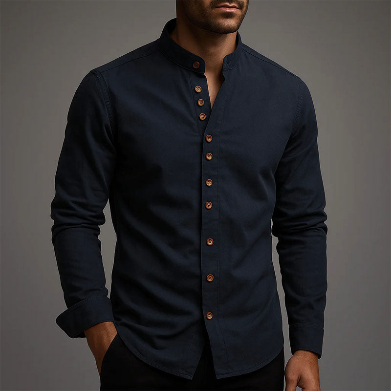 Edward Stone Long Sleeve Stand Collar Shirt