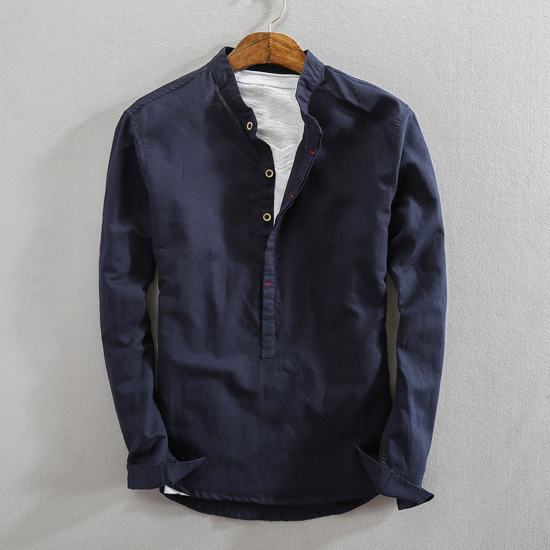 Edward Stone Long Sleeve Stand Collar Shirt