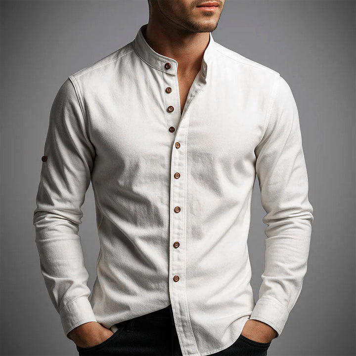 Edward Stone Long Sleeve Stand Collar Shirt