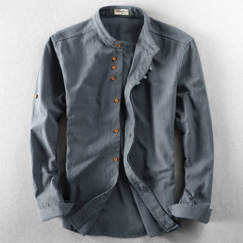 Edward Stone Long Sleeve Stand Collar Shirt