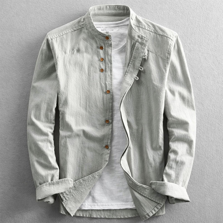 Edward Stone Long Sleeve Stand Collar Shirt