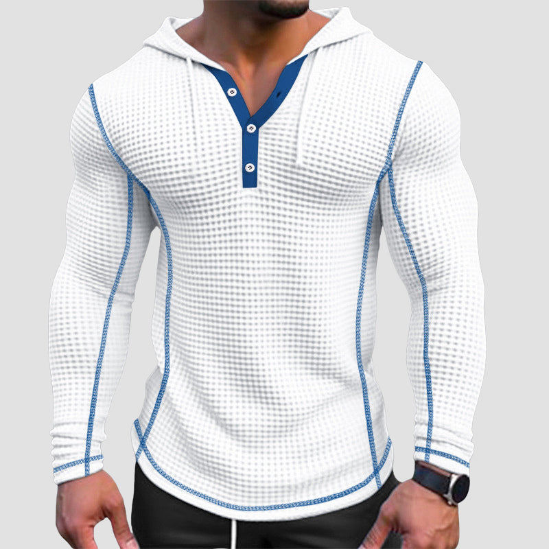 Edward Stone Long Sleeve Waffle Knit Hoodie