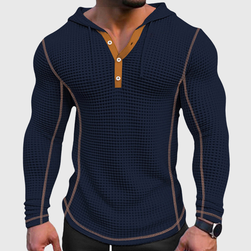 Edward Stone Long Sleeve Waffle Knit Hoodie