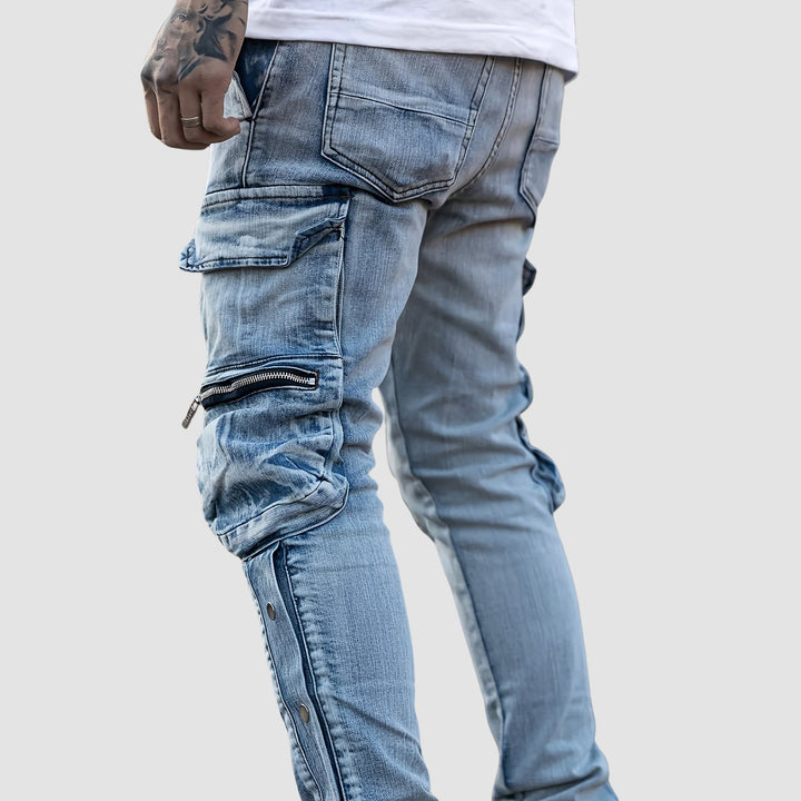 Edward Stone Multi-Pocket Cargo Denim Jeans