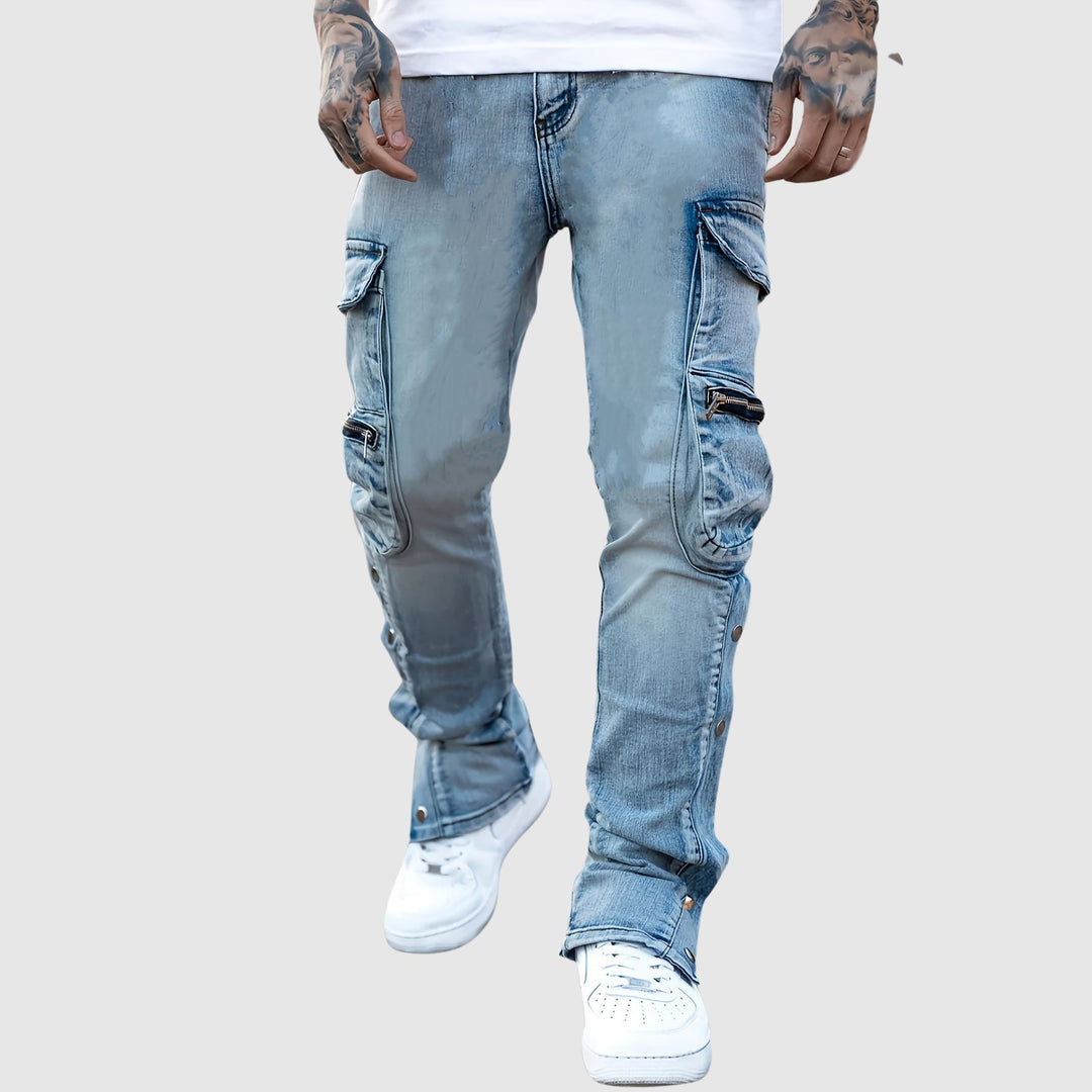 Edward Stone Multi-Pocket Cargo Denim Jeans