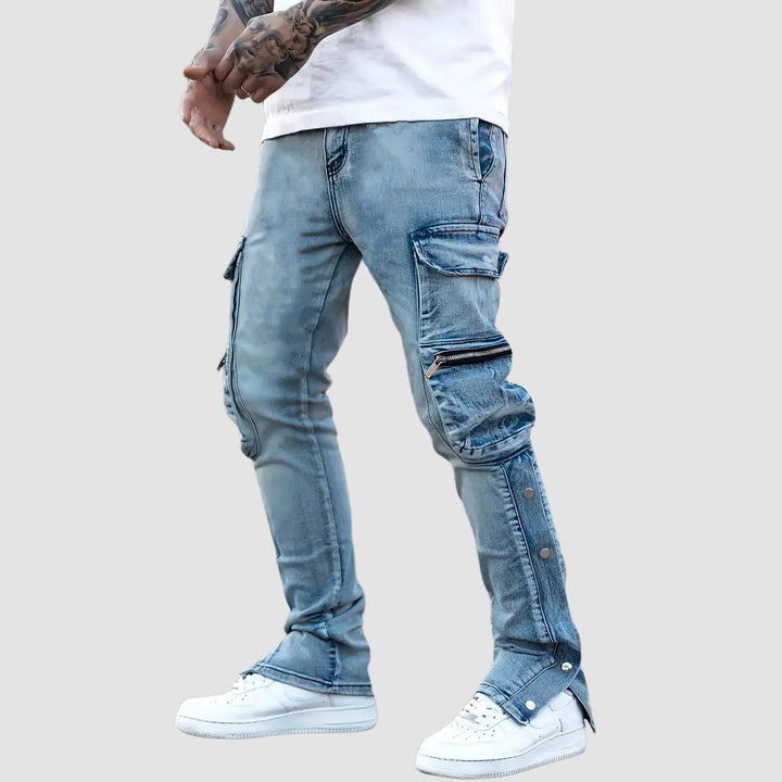 Edward Stone Multi-Pocket Cargo Denim Jeans