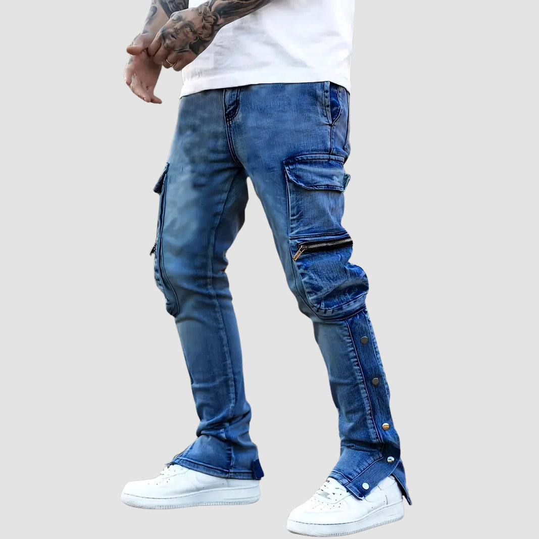 Edward Stone Multi-Pocket Cargo Denim Jeans
