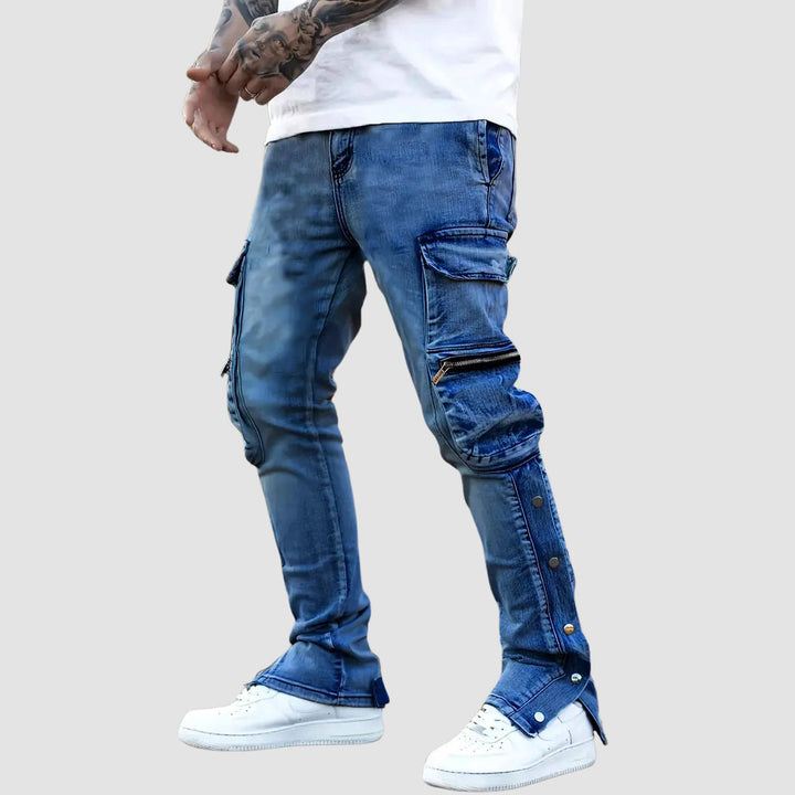 Edward Stone Multi-Pocket Cargo Denim Jeans