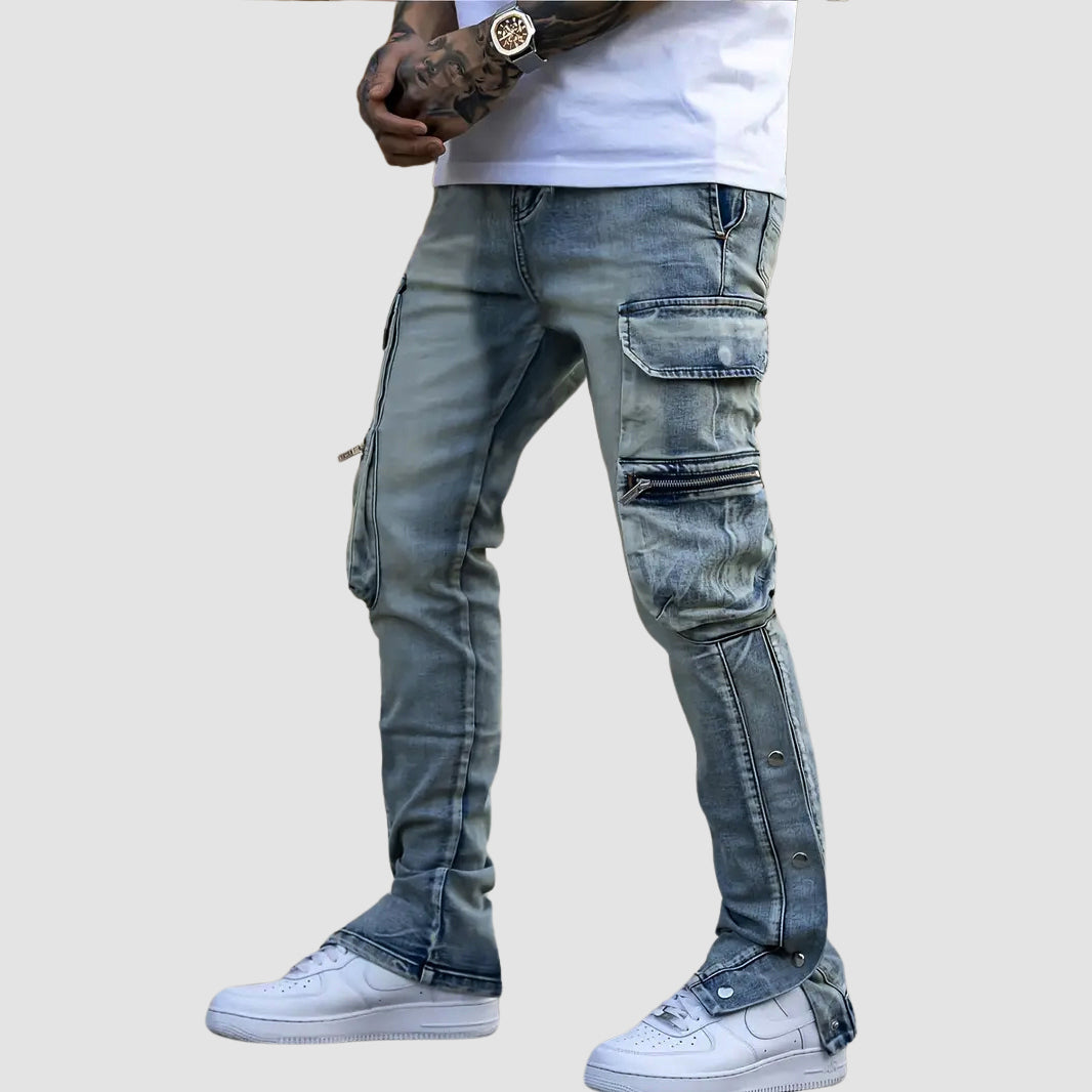 Edward Stone Multi-Pocket Cargo Denim Jeans