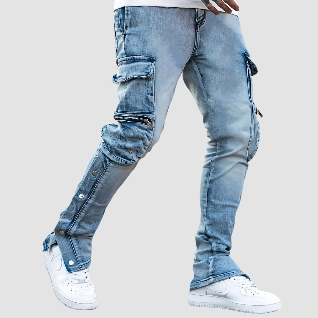 Edward Stone Multi-Pocket Cargo Denim Jeans