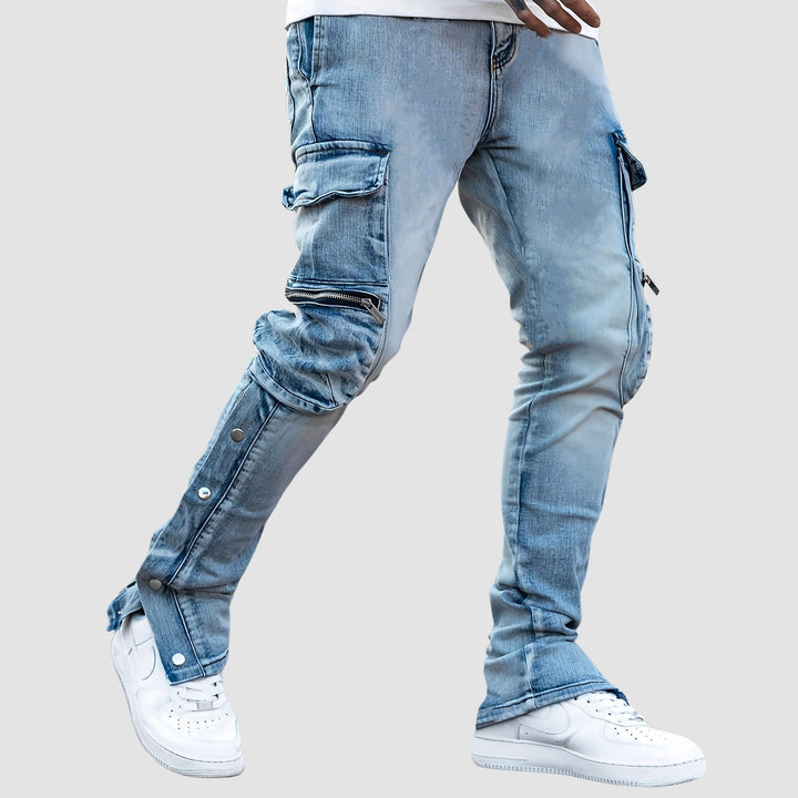 Edward Stone Multi-Pocket Cargo Denim Jeans