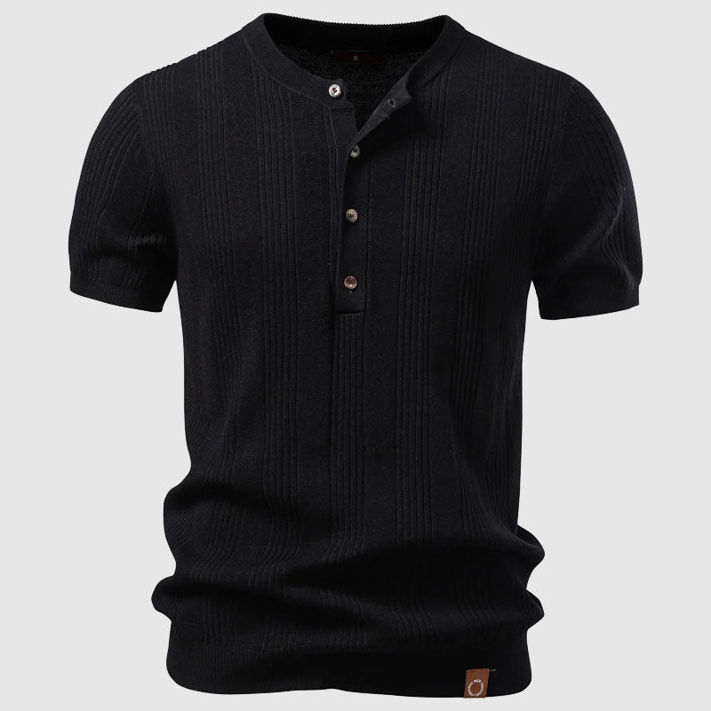 Edward Stone Ribbed Henley T-Shirt