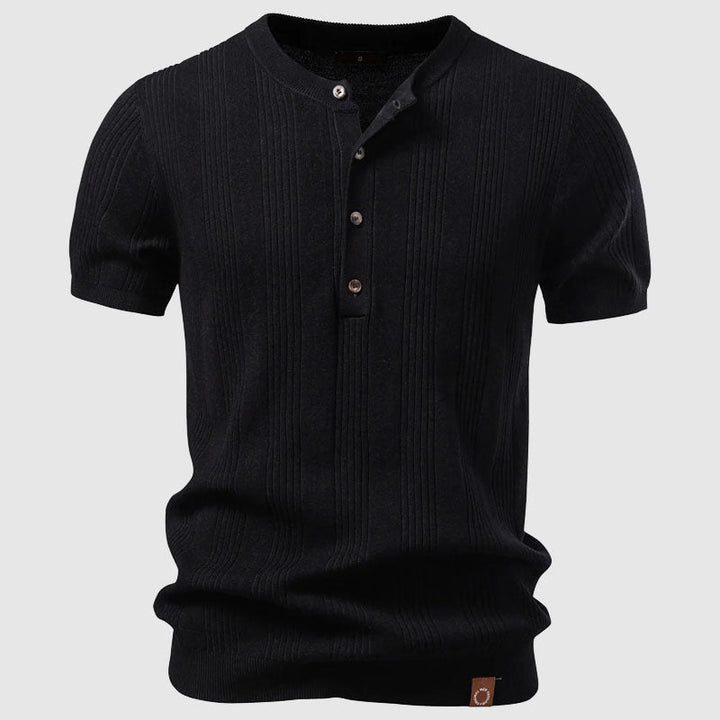 Edward Stone Ribbed Henley T-Shirt