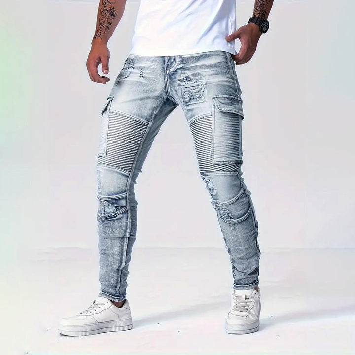 Edward Stone Slim Fit Cargo Denim Jeans