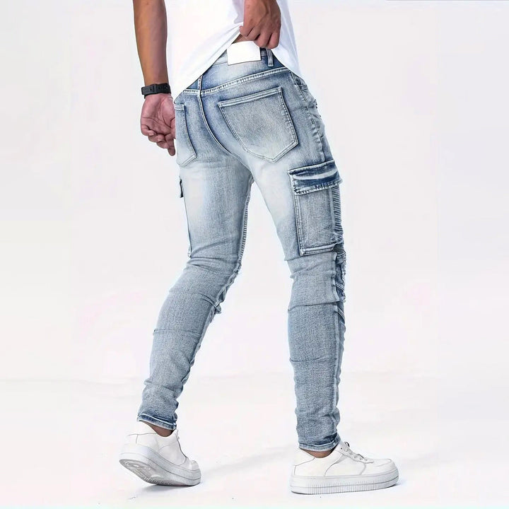 Edward Stone Slim Fit Cargo Denim Jeans