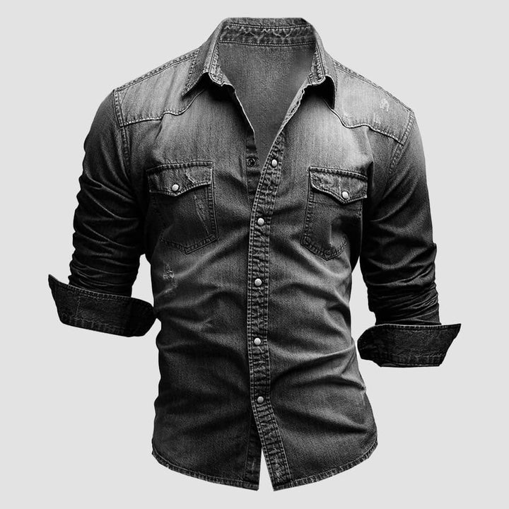 Edward Stone Slim Fit Denim Button Shirt