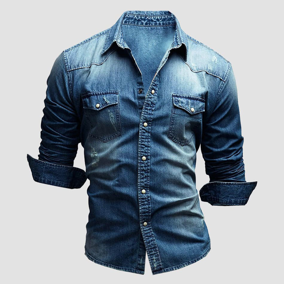 Edward Stone Slim Fit Denim Button Shirt
