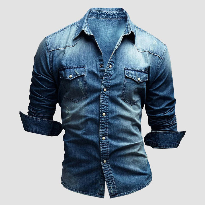 Edward Stone Slim Fit Denim Button Shirt