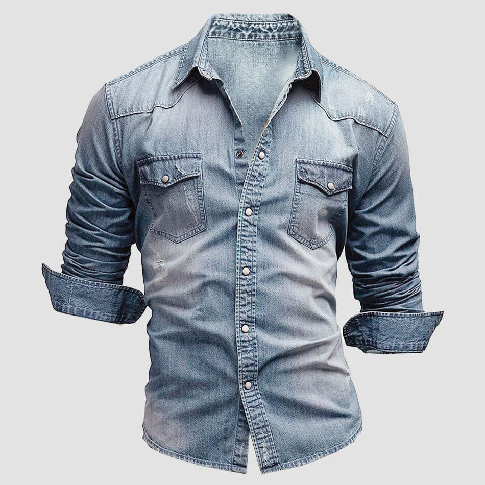 Edward Stone Slim Fit Denim Button Shirt