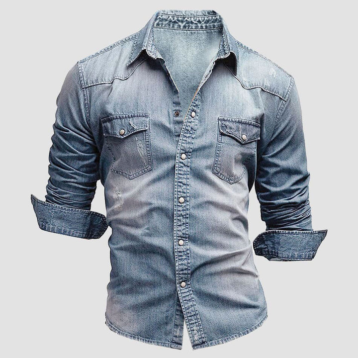 Edward Stone Slim Fit Denim Button Shirt