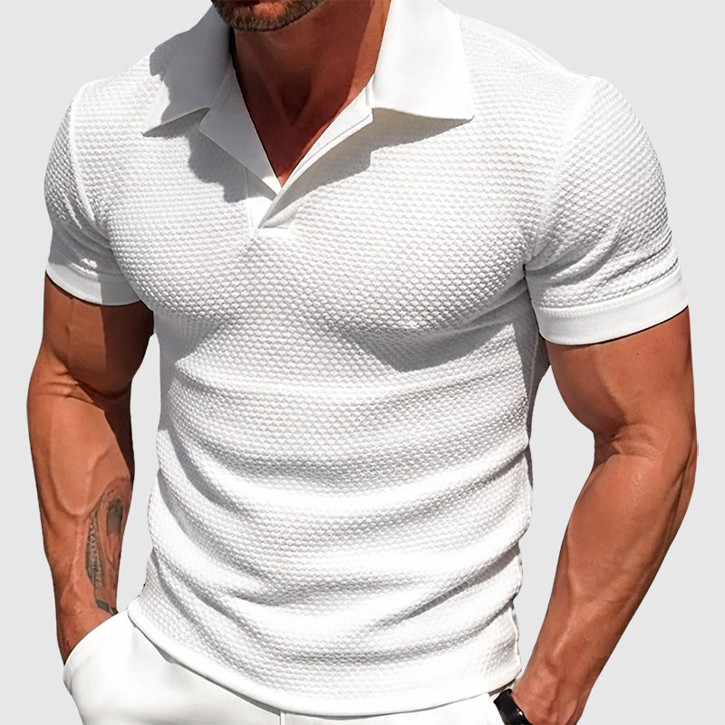 Edward Stone Textured Short Sleeve Polo Shirt