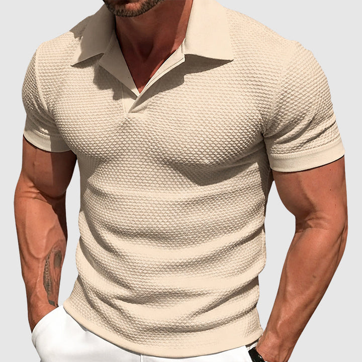 Edward Stone Textured Short Sleeve Polo Shirt