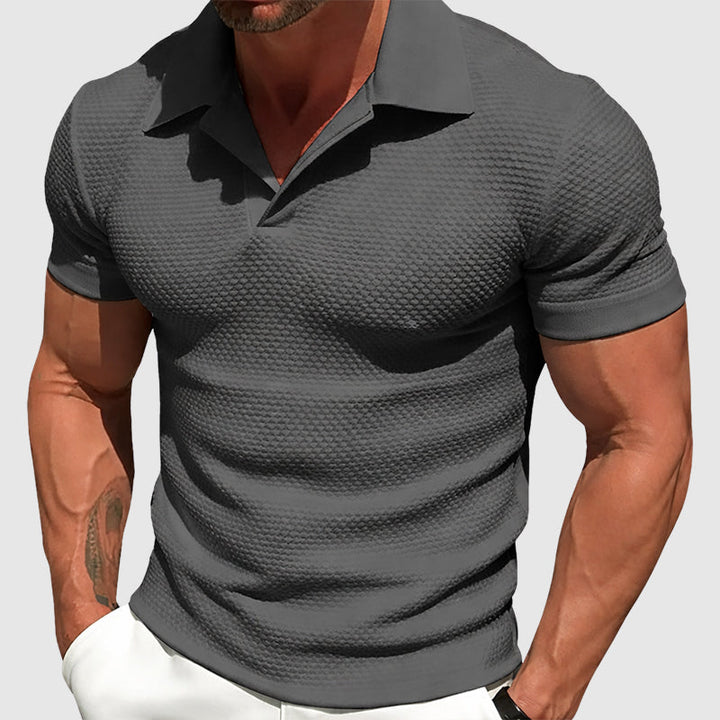 Edward Stone Textured Short Sleeve Polo Shirt