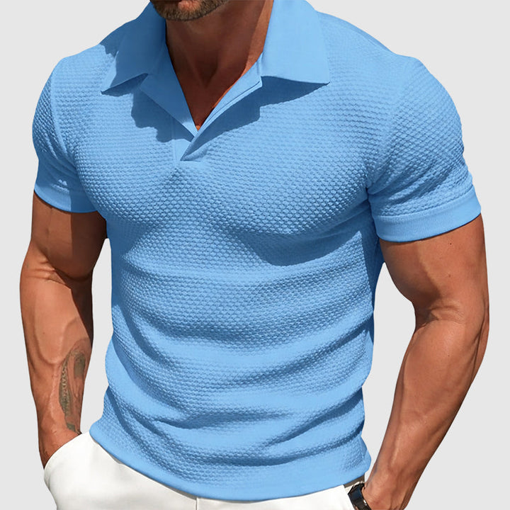 Edward Stone Textured Short Sleeve Polo Shirt