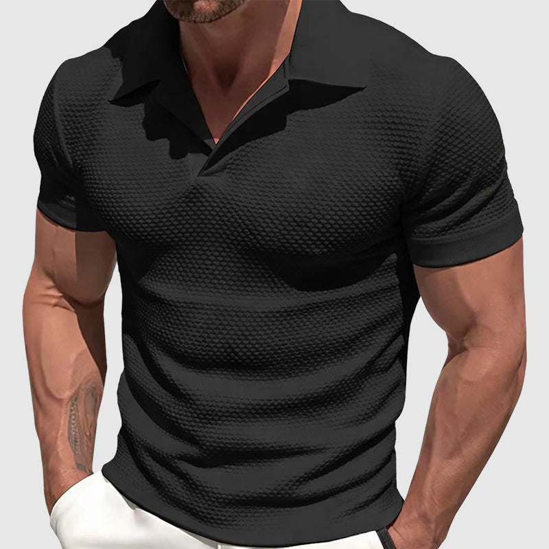 Edward Stone Textured Short Sleeve Polo Shirt