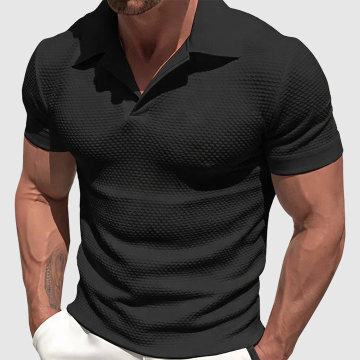 Edward Stone Textured Short Sleeve Polo Shirt