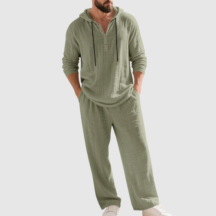 Edward Stone Two-Piece Hooded Linen Set