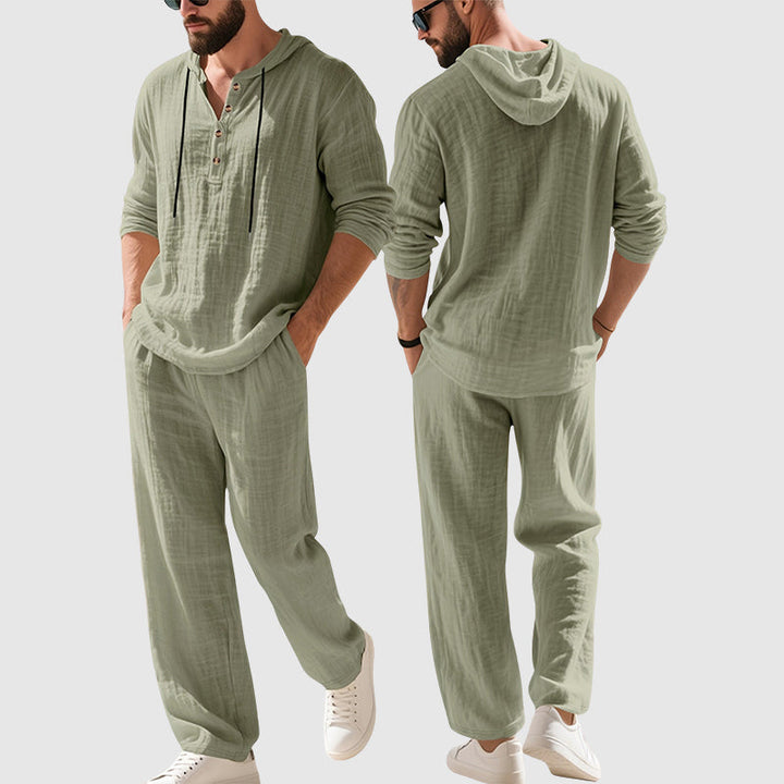 Edward Stone Two-Piece Hooded Linen Set