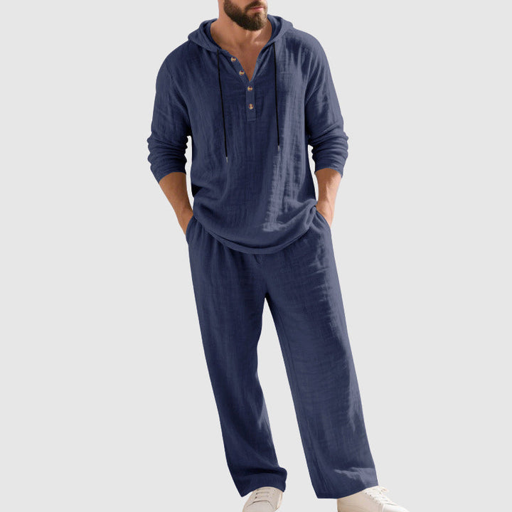 Edward Stone Two-Piece Hooded Linen Set