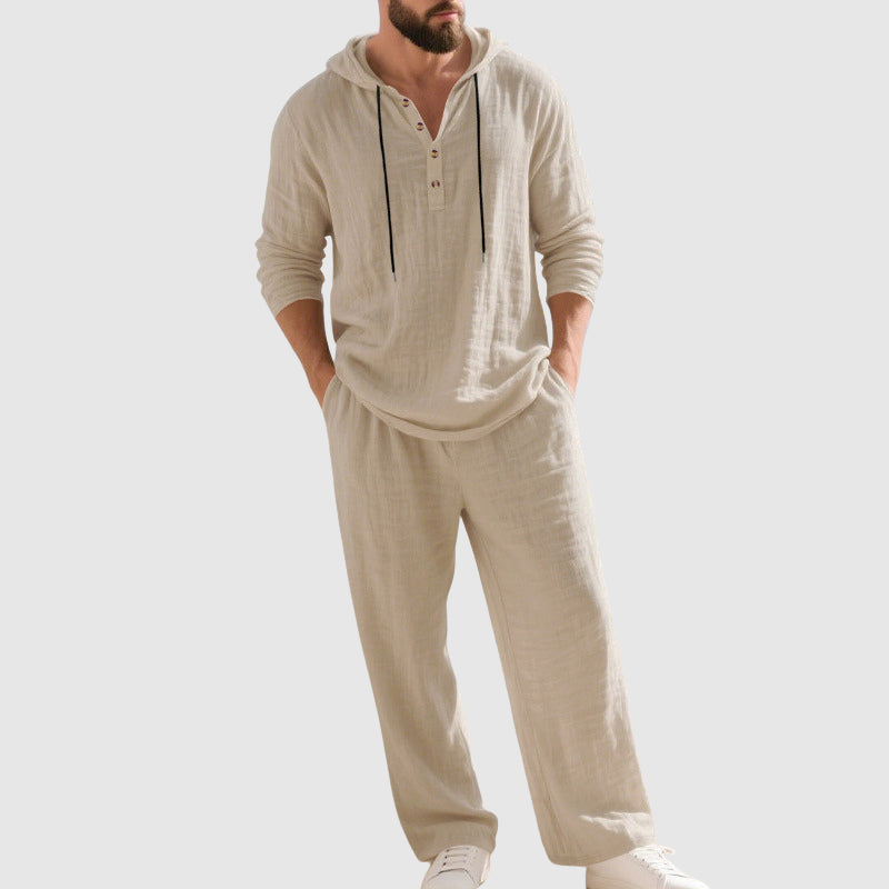Edward Stone Two-Piece Hooded Linen Set