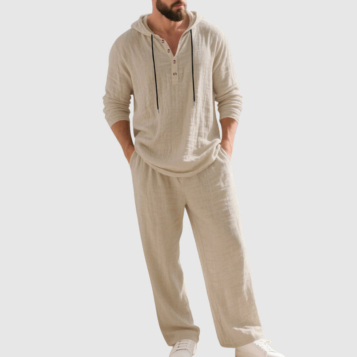 Edward Stone Two-Piece Hooded Linen Set