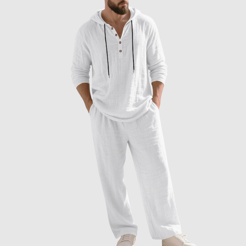 Edward Stone Two-Piece Hooded Linen Set